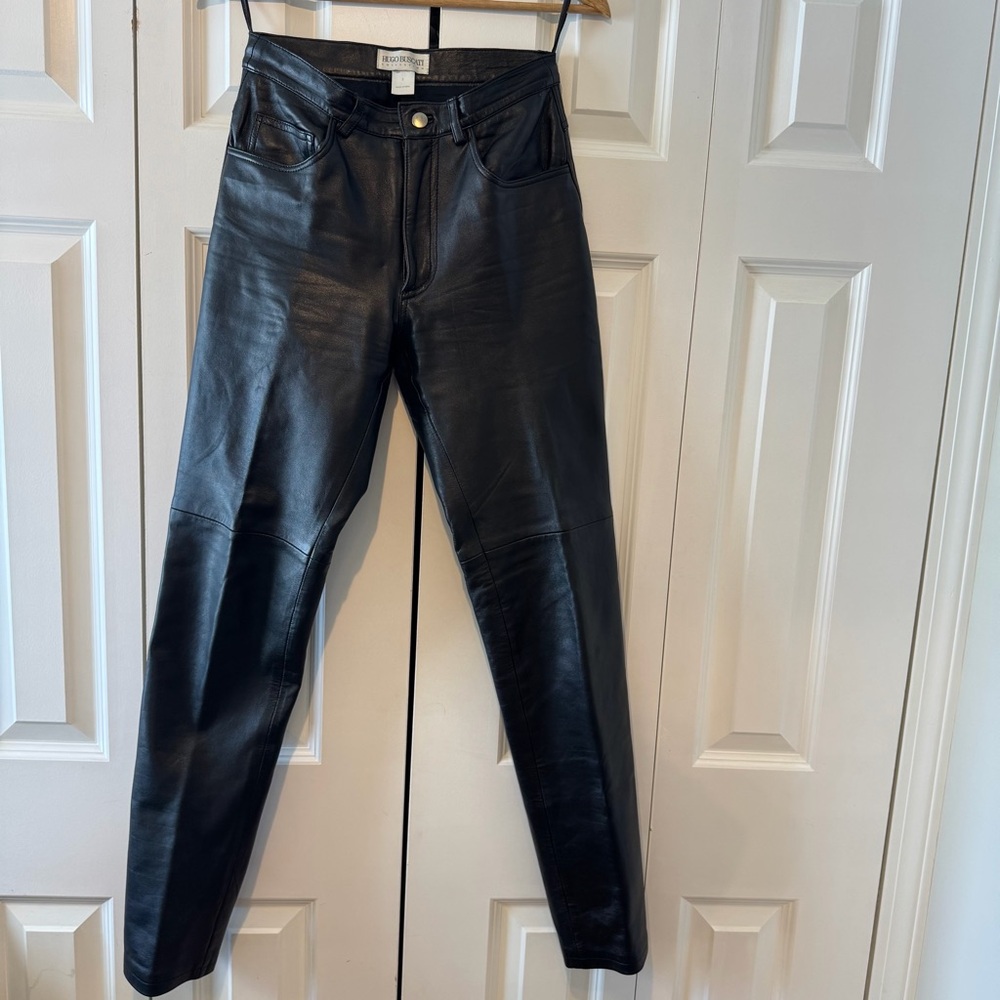 Vintage Hugo Buscati Genuine 100% Leather
Black Pants